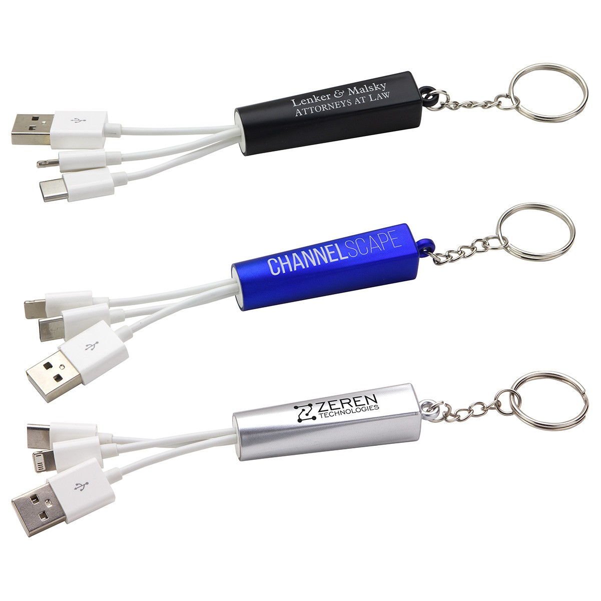 Aluminium Keyring Charging Cable With logo