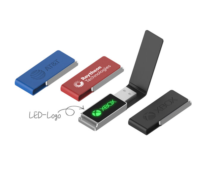 Leather light up usb flash drive