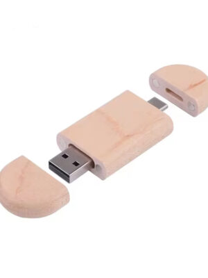 Round Wood USB Mapple Flash Drive OTG