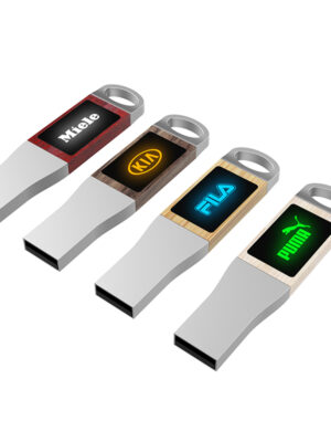 Wood Metal Led USB flash drive