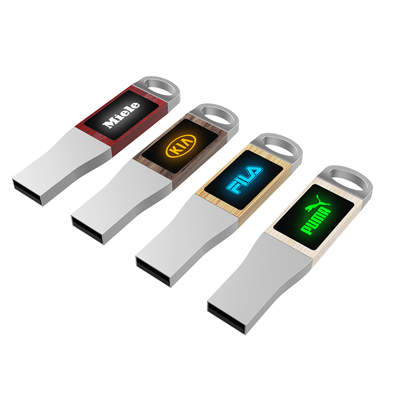 Wood Metal Led USB flash drive