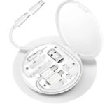 USB Data Cable Travel Storage Box Kit white