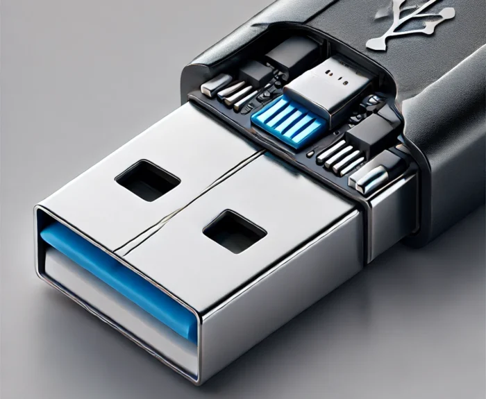 dos conectores de pendrives, uno USB 2.0 y otro USB 3.0