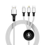 3-in-1 Light Up Logo USB Charger Cable with Micro USB, USB-C and Lightning Connectors, with USB Input china manufacturers