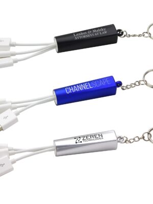 Aluminium Keyring Charging Cable With logo