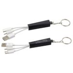 Aluminium Keyring Charging Cable With logo Black