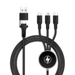 Custom Light Up Logo USB Charging Cable with Micro USB, USB-C and Ligh