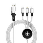 Custom Light Up Logo USB Charging Cable with Micro USB, USB-C and Lightning