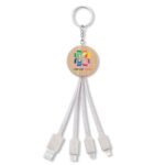 Eco-Friendly 3 in 1 Keyring Bamboo USB Charging Cables