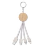 Eco-Friendly 3 in 1 Keyring Bamboo USB Charging Cables china factory